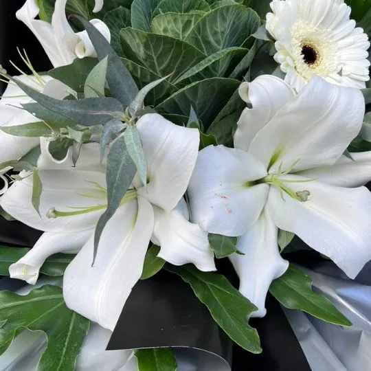 Ramo de flores repollos con papel coreano 